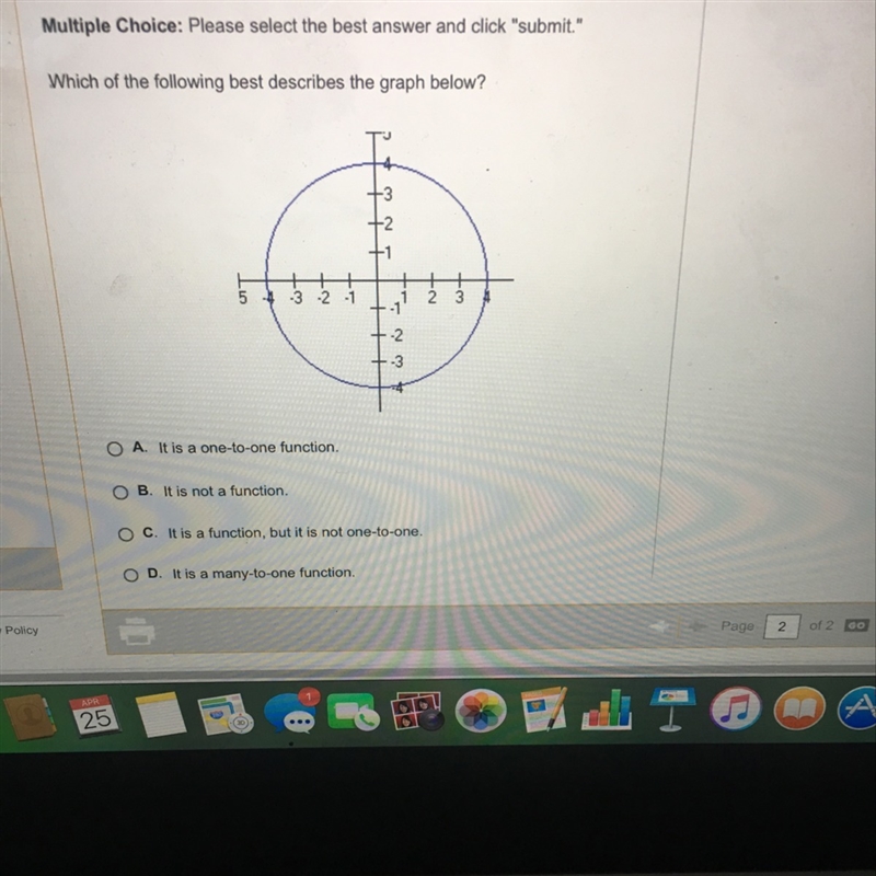 Which of the following best describes the graph below-example-1