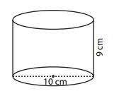 Find the exact volume of the cylinder. A) 45π cm3 B) 90π cm3 C) 225π cm3 D) 900π cm-example-1