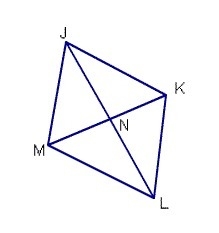 JKLM is a rhombus. KM is 3 and JL is 4. Find the perimeter of the rhombus.-example-1