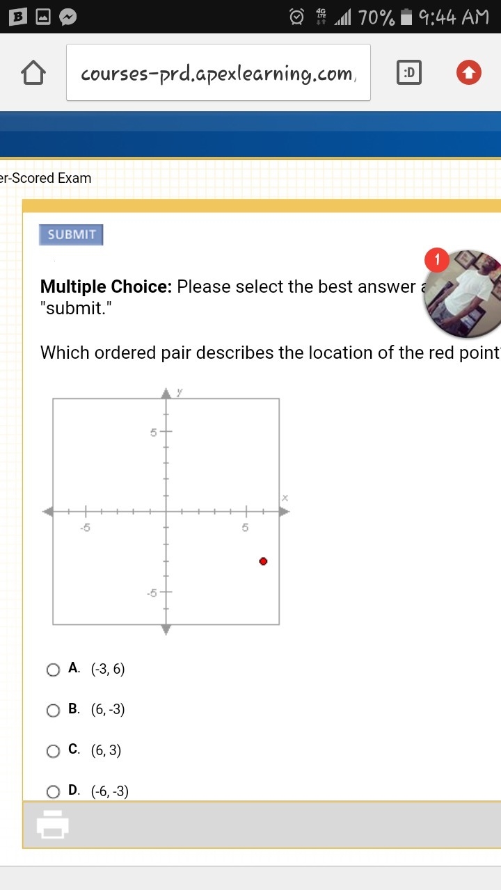 Which ordered pair describes the location of the red point?-example-1