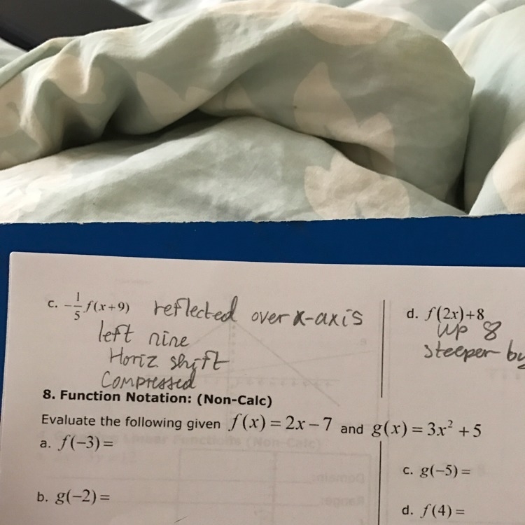 Help me on #8 on a-d please.-example-1