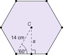 The base of a regular pyramid is a hexagon. What is the area of the base of the pyramid-example-1