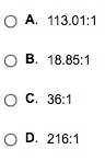 Two similar cones have radii of 6 and 1, respectively. What is the ratio of their-example-1