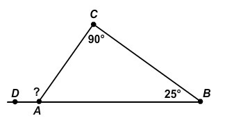 What is m∠CAD? 25º 90º 100º 115º-example-1