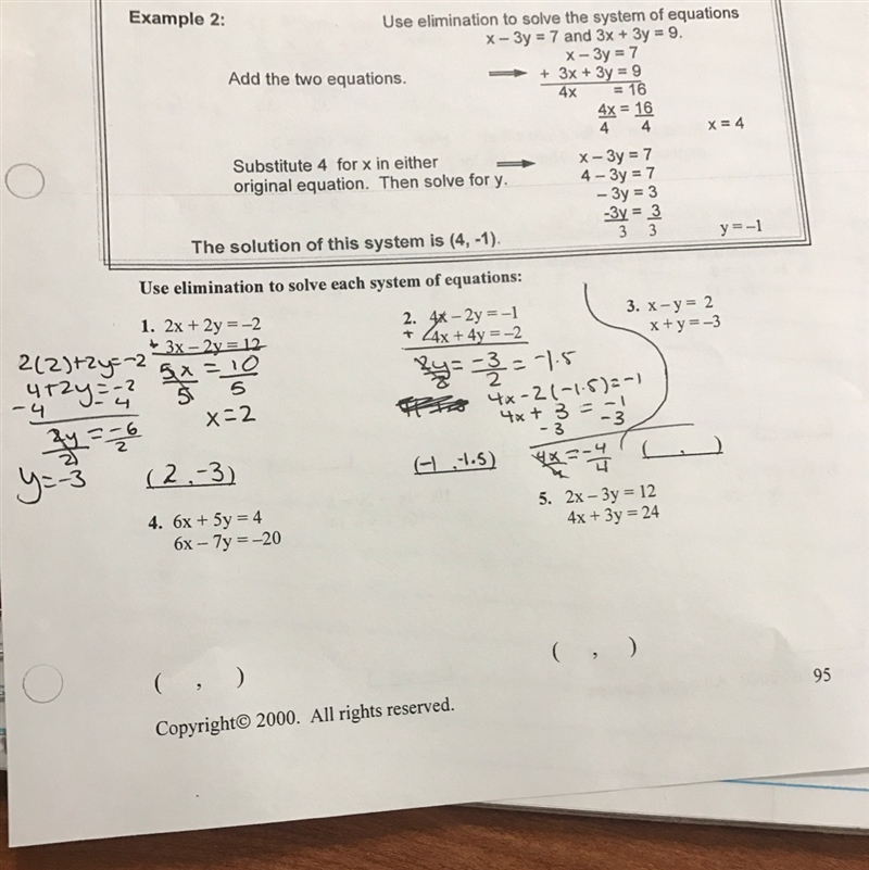 Solving Linear Systems of Equations: Addition (Elimination Method)-example-1