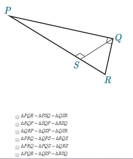 Which of the following similarity statements about the triangles in the figure are-example-1