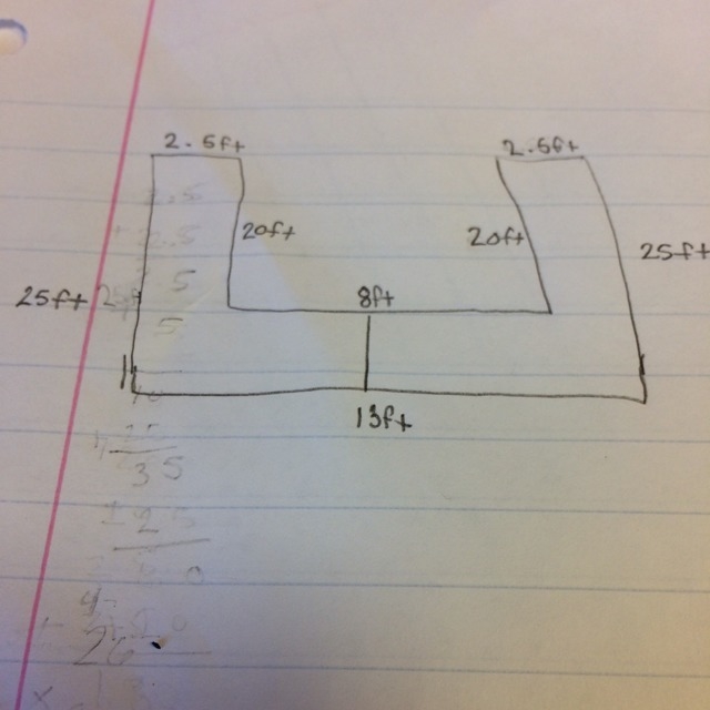 The drawing shows a concrete walkway around the pool. What is the area of the concrete-example-1