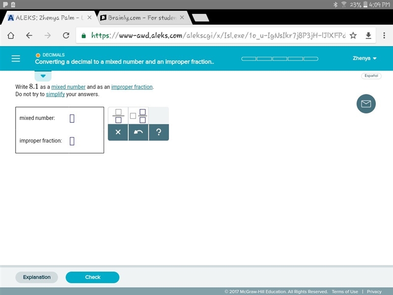 Converting a decimal to a mixed number and as a improper fraction, please help...-example-1