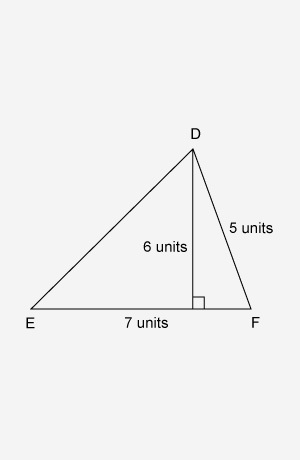 What is the area of ΔDEF A.) 15 square units B.) 17.5 square units C.) 19.25 square-example-1