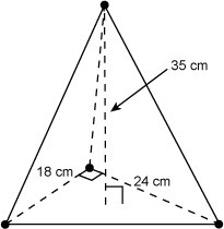 A pyramid has a base area of 28 cm² and a height of 24.9 cm. What is the volume of-example-1