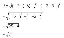 A student calculated the distance between the points (2, 3) and (–3, 5). In two or-example-1