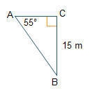 What is the length of AC? Round to the nearest tenth. A. 10.5 m B. 12.3 m C. 18.3 m-example-1