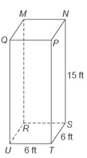 This rectangular prism is intersected by a plane that contains points N, P, U, and-example-1