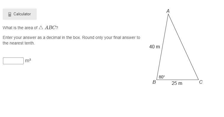 What is the area of △ABC? Enter your answer as a decimal in the box. Round only your-example-1