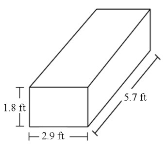 Estimate the volume. A) 11 ft3 B) 12 ft3 C) 30 ft3 D) 36 ft3-example-1