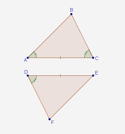 If the triangles in the diagram are congruent, which equation must be true? m ∠A = m-example-1