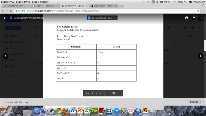 Please help me with Geometry A Proofs, due today, probably easy but I am so lost, I-example-1