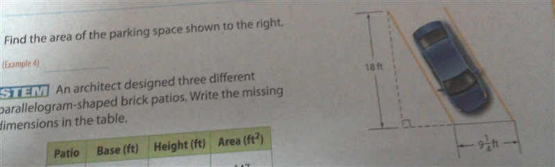 Find the area of the parking shown to the right-example-1