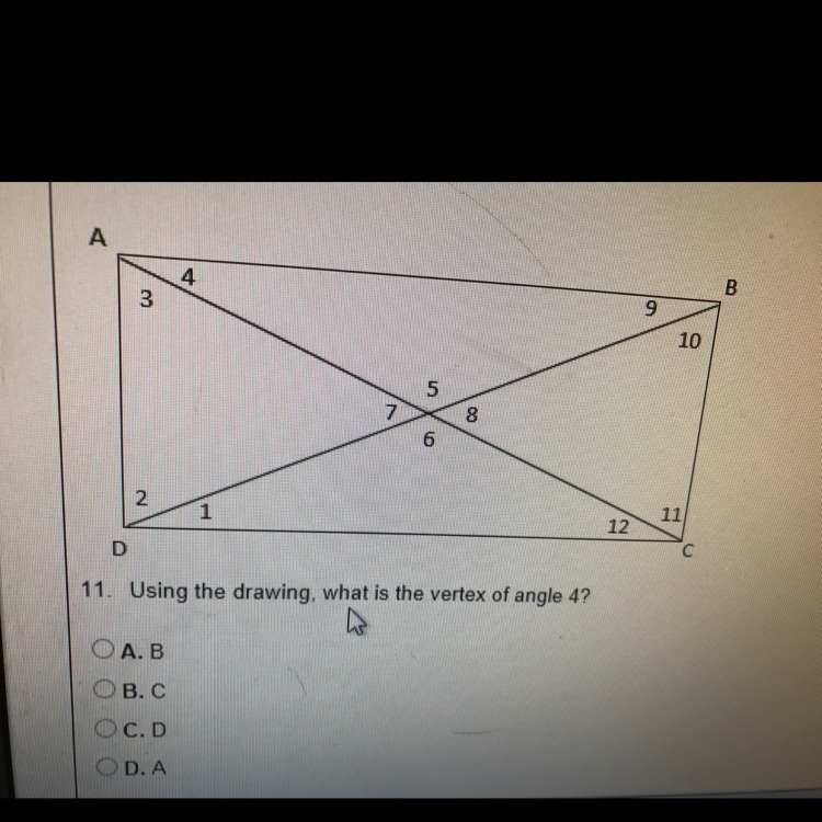 Using the drawing, what's the vertex of angle 4-example-1