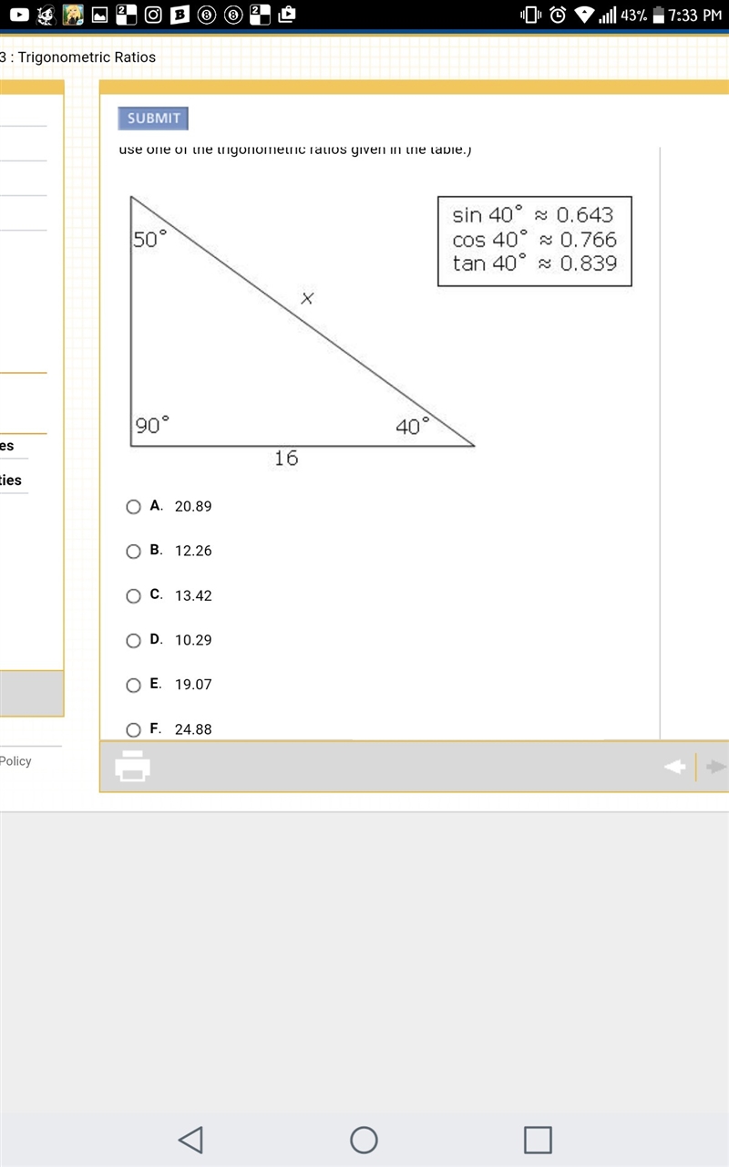 HELP PICTURE IS SHOWN What is the approximate value of x in the diagram below? (Hint-example-1