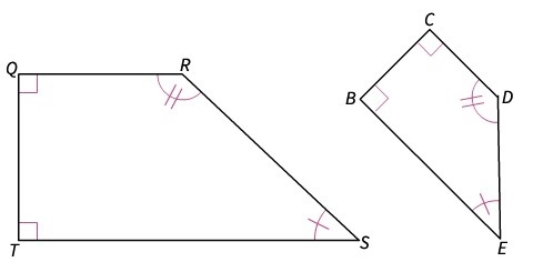 Helpppppppppppppppppp 1) TQRS, BCDE name a pair of corresponding sides. look at the-example-1