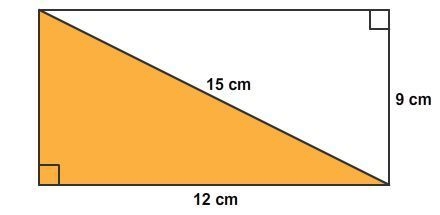 What is the perimeter of the shaded triangle? Rectangle with adjacent sides labeled-example-1