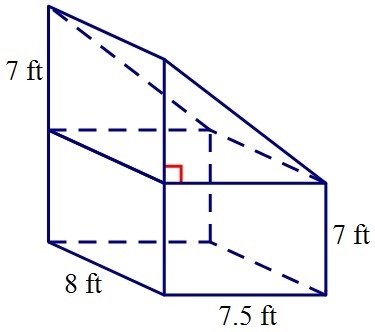 Find the volume of the composite solid. A. 420 ft^3 B. 530 ft^3 C. 630 ft^3 D. 840 ft-example-1