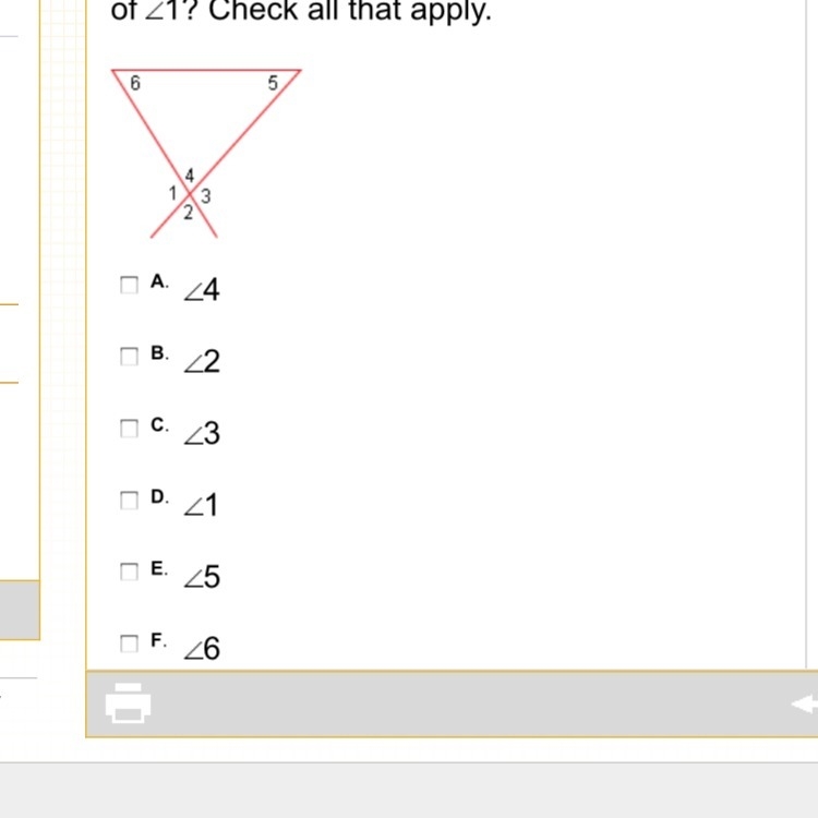 Which of the following are remote interior angles of 1? Check all that apply. ASAP-example-1