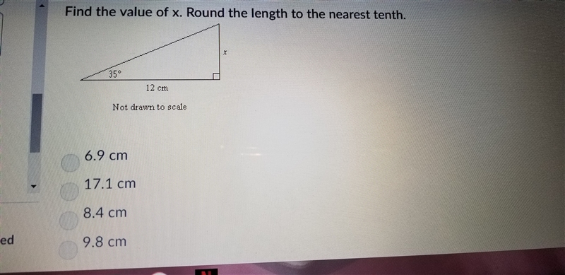 Find the value of X. Round the length to the nearest tenth.-example-1