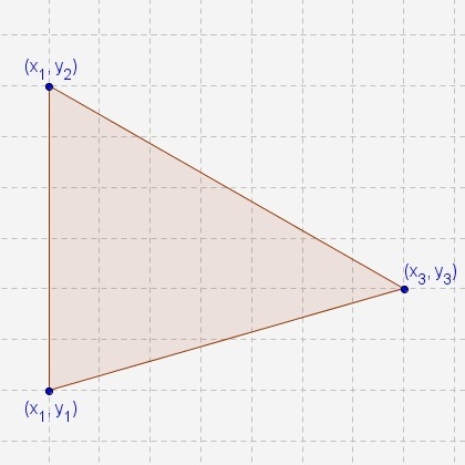 What is the area of this triangle? a) a=1/2(y3-y2)(x3-x1) B) a=1/2(y3-y1)(x3-x1) C-example-1