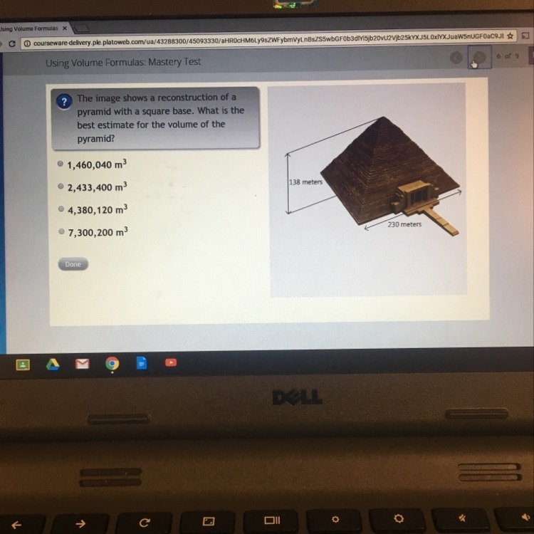 This image shows a reconstruction of pyramid with a square base what is the best estimate-example-1