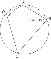 Quadrilateral ABCD ​ is inscribed in this circle. What is the measure of angle B? Enter-example-1