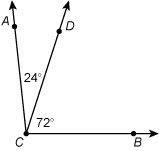 What is m∠ACB? A. 90° B. 84° C. 96° D. 48°-example-1