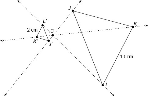 △J′K′L′ is the image of △JKL under a dilation through point C. What scale factor was-example-1