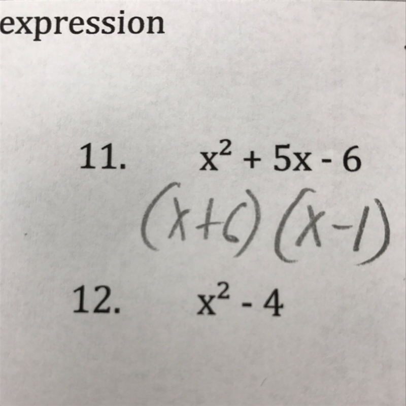 How would I factor #12? It seems it would be simple but I'm slightly confused-example-1