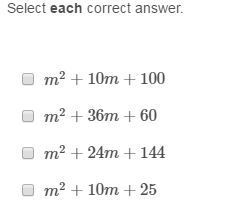 Which trinomials are perfect square trinomials?-example-1