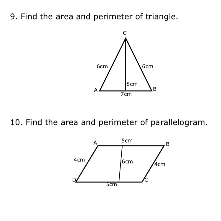 Find the area and perimeter of triangle please-example-1