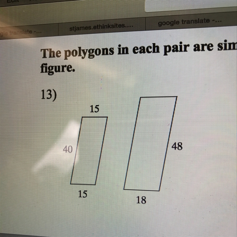 Fine the scale factor of the smaller figure to the larger figure-example-1