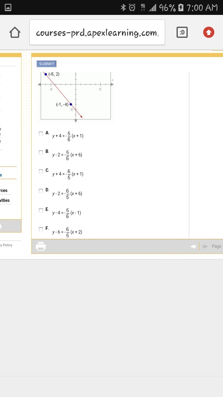 Which of the following equations describe the line shown below? Check all that apply-example-1