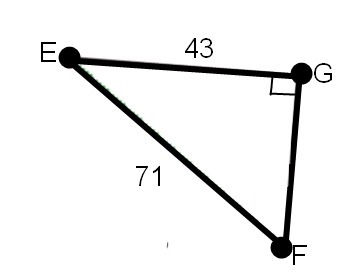 Find the length of line segment GF. A. 31.95 B. 25.3 C.73.8 D. 56.5-example-1