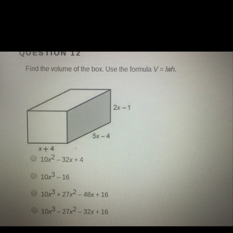 ❌ Find the volume of the box ❌-example-1