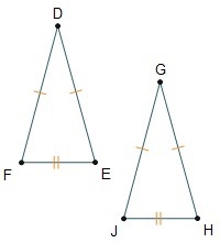 Triangle DEF is congruent to GHJ by the SSS theorem. Which rigid transformation is-example-1