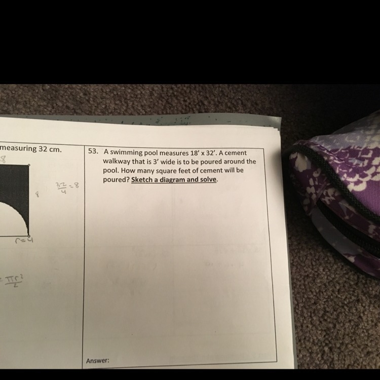 How do you solve this equation without positively knowing the shape of both the walkway-example-1