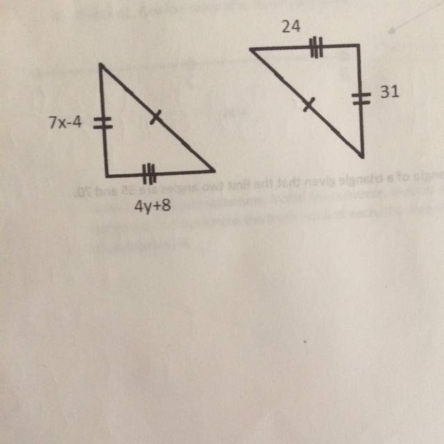 Find the value of X and Y. Show your work.-example-1