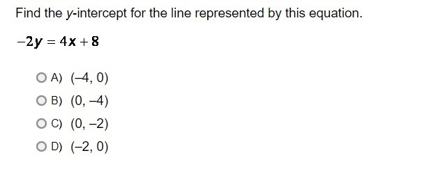 Find the y-intercept for the line represented by this equation.-example-1