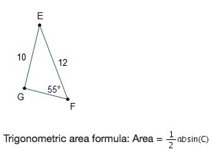 GEOMETRY HELPP 15 POINTS - PICTURE INCLUDED The area of triangle EFG is 34.4 square-example-1