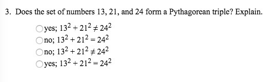 Do these numbers form a Pythagorean triple?-example-1