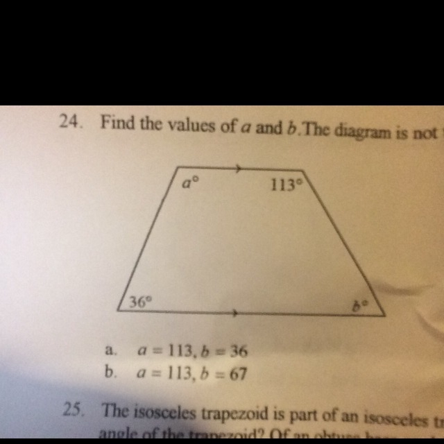 Find the values of a and b-example-1