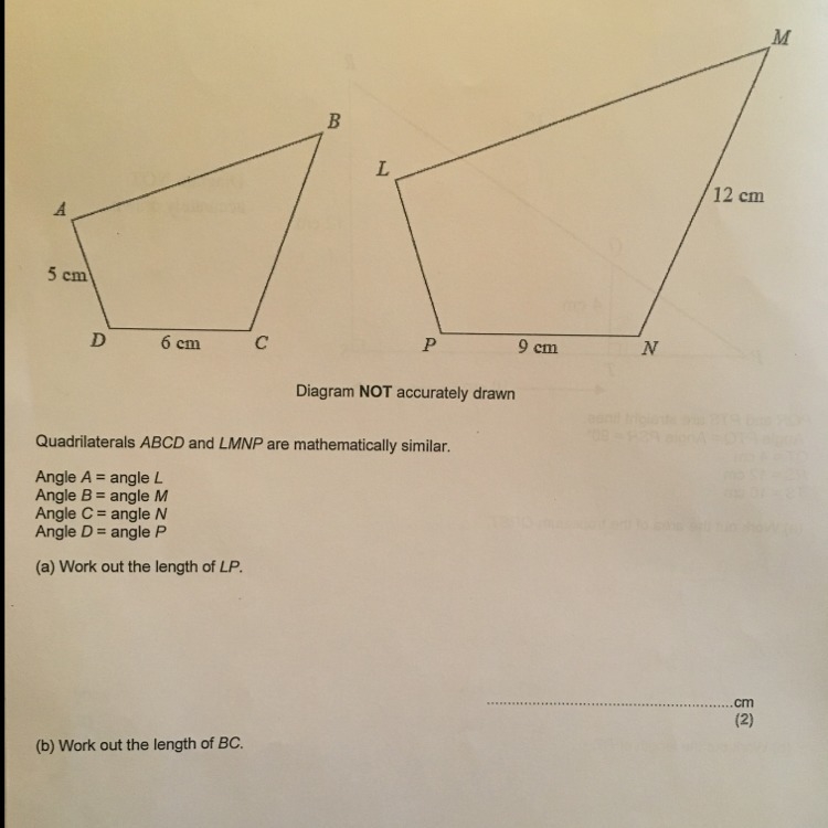 The length of LP and the length of BC-example-1