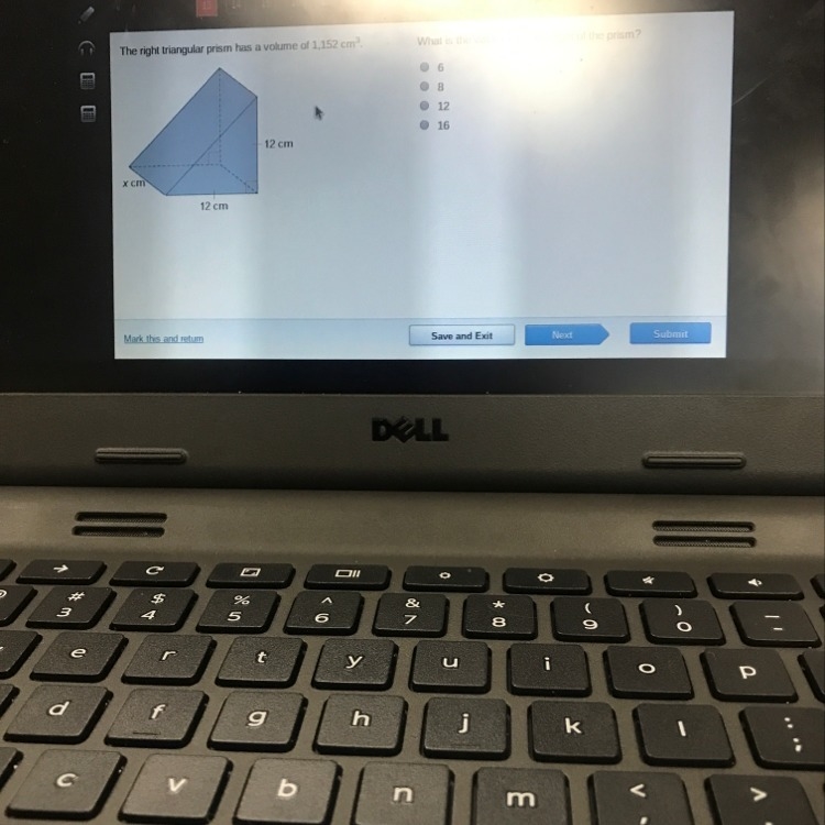 The right triangular prism has a volume of 1152 cm 3 What is the volume of the height-example-1